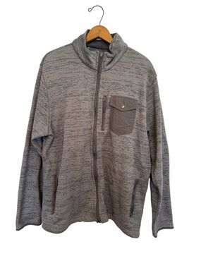 Criquet Jacket Mens XL Heather Gray Knit Fleece Full Zip Golf Sweater
